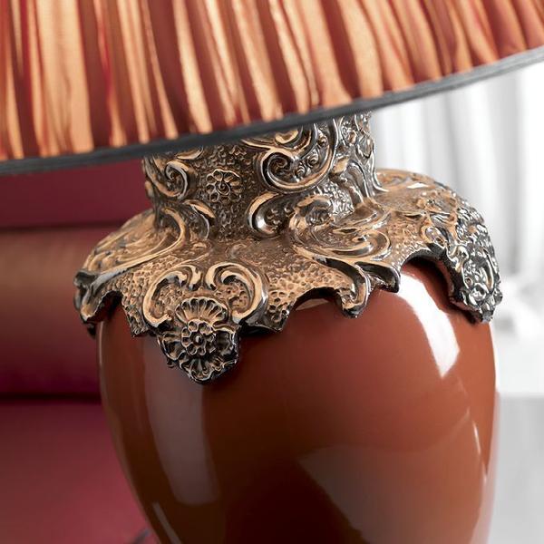 Luxury Italian ceramic table lamp in 4 colours with precious metal plating