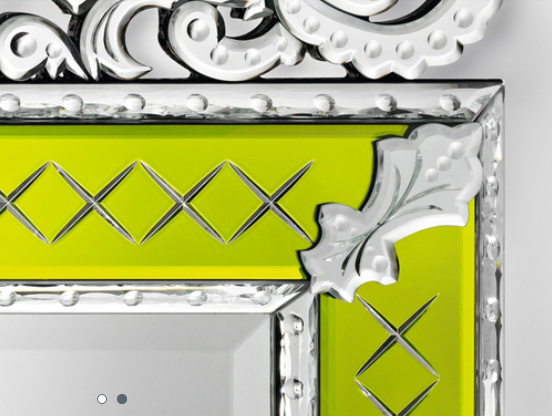 Unique Venetian skull and crossbones wall mirror in custom colours