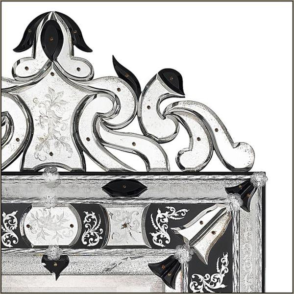 Large bespoke Venetian mirror in the traforo style with bespoke colors