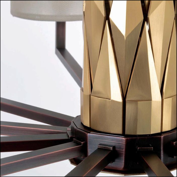 Modern boutique-style cartwheel chandelier with 12 shades