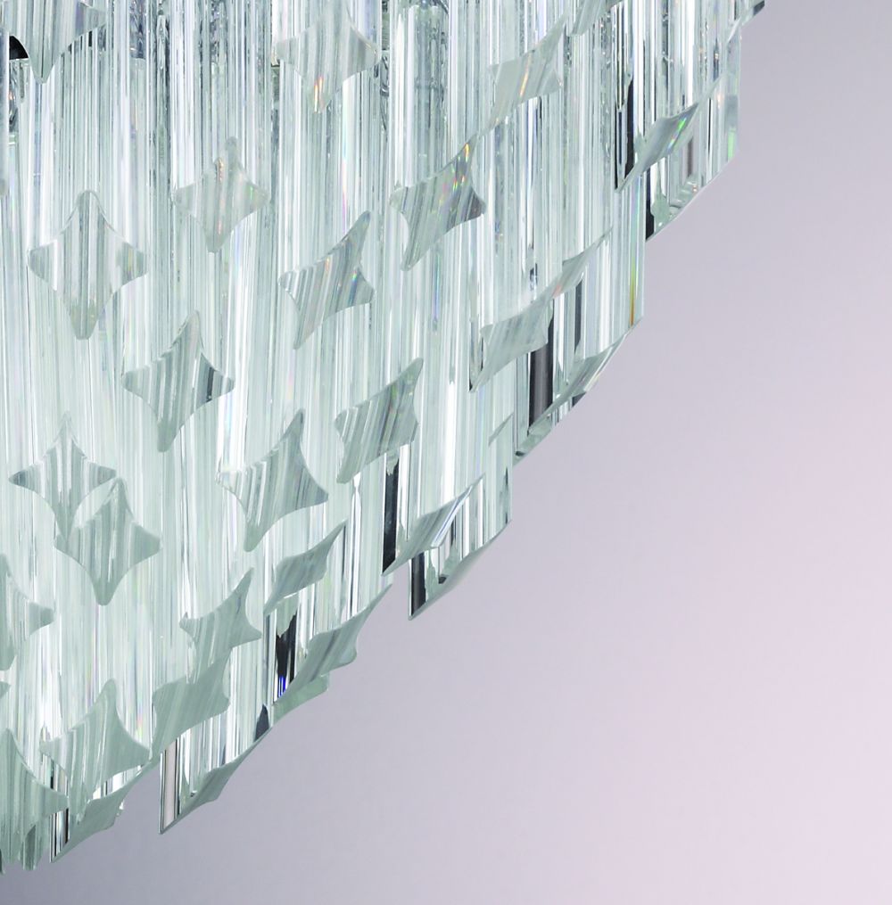 Modern mid-century glass prism cone pendant