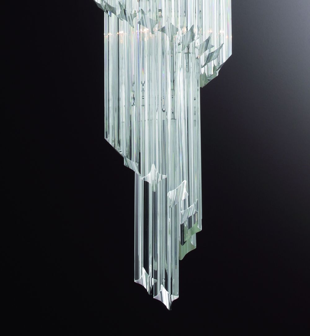 Murano glass prism hallway chandelier with custom size options