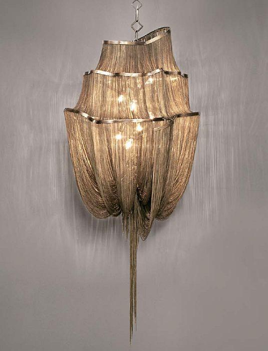The large 'Atlantis' 3 tier modern chandelier in nickel, gold, or black nickel from Terzani