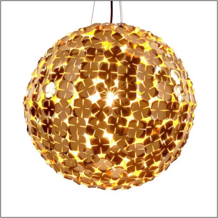 Ortenzia 70 cm gold-plated or nickel ceiling globe pendant from Terzani