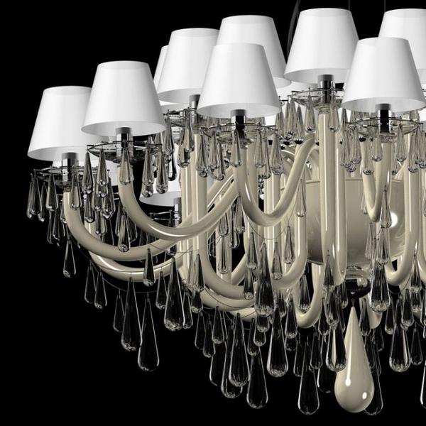 Magnificent modern cappuccino-colored Murano glass chandelier with 24 lights