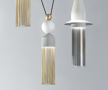 Modern 10 light composition from Italy in 4 neutral metal colors