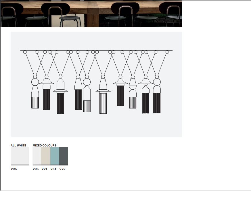 Modern 10 light composition from Italy in 4 neutral metal colors
