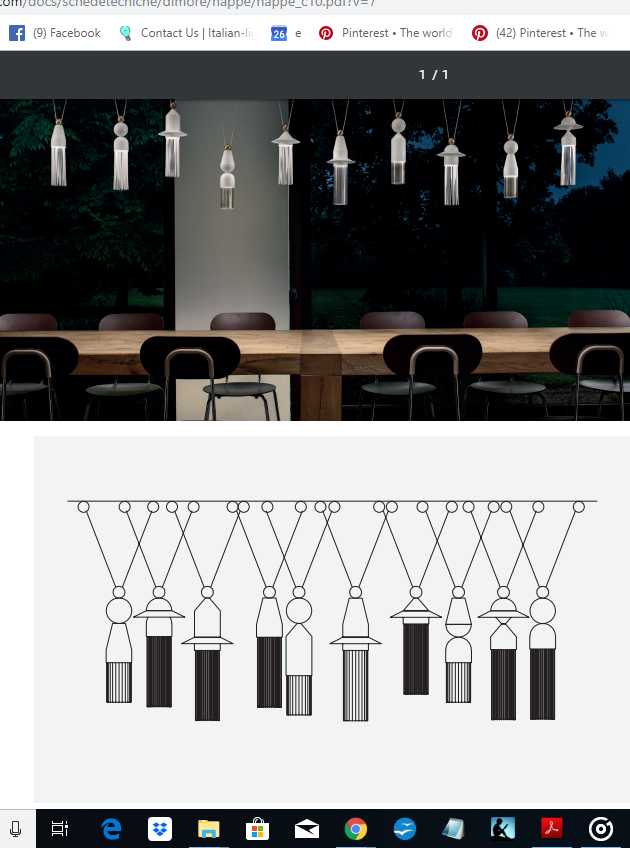Modern 10 light composition from Italy in 4 neutral metal colors