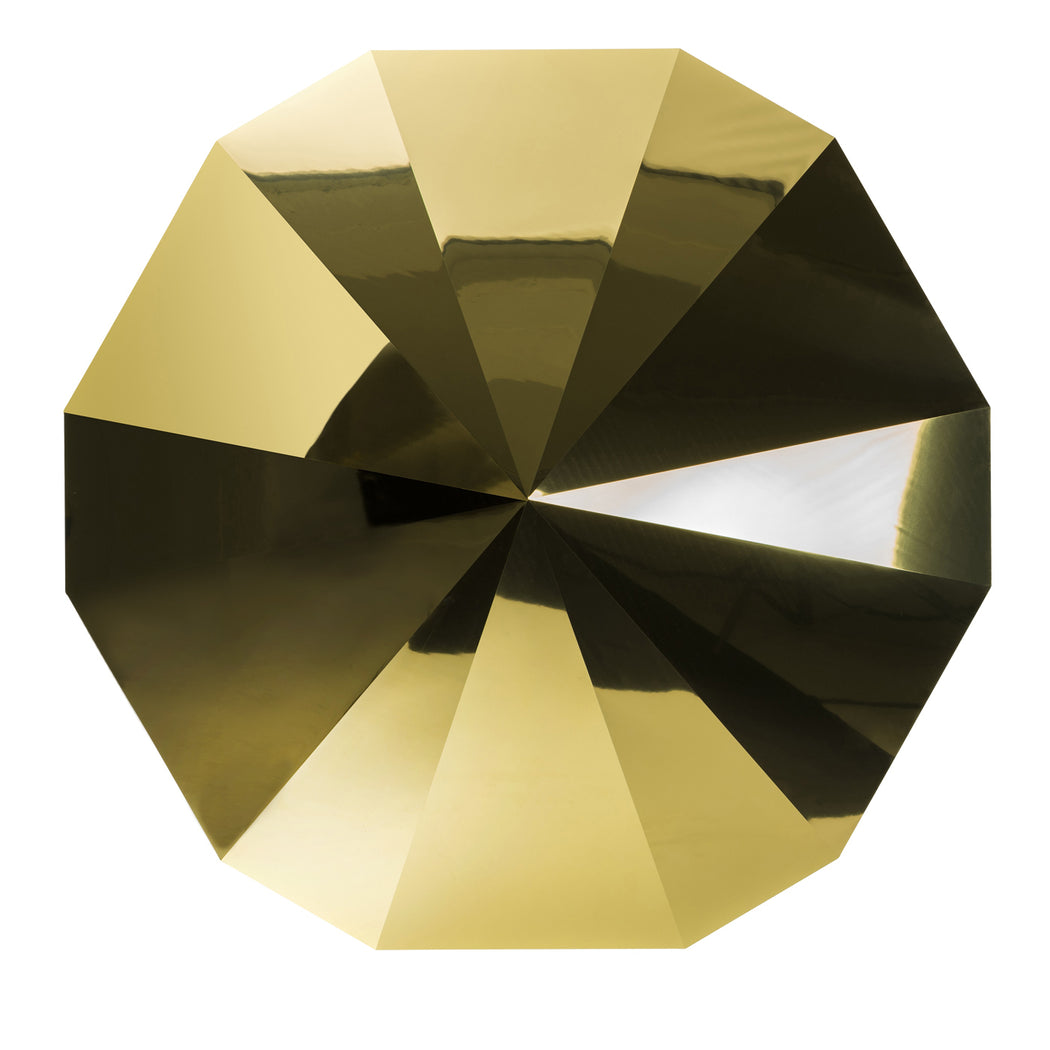 Modern circular brass wall light from Italy with LED illumination