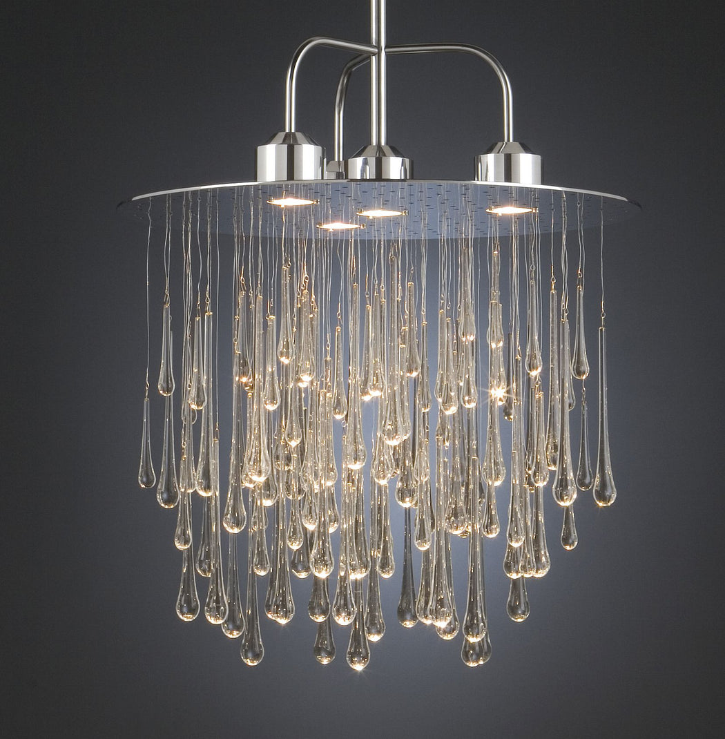 Modern designer pendant light with beautiful clear teardrop pendants