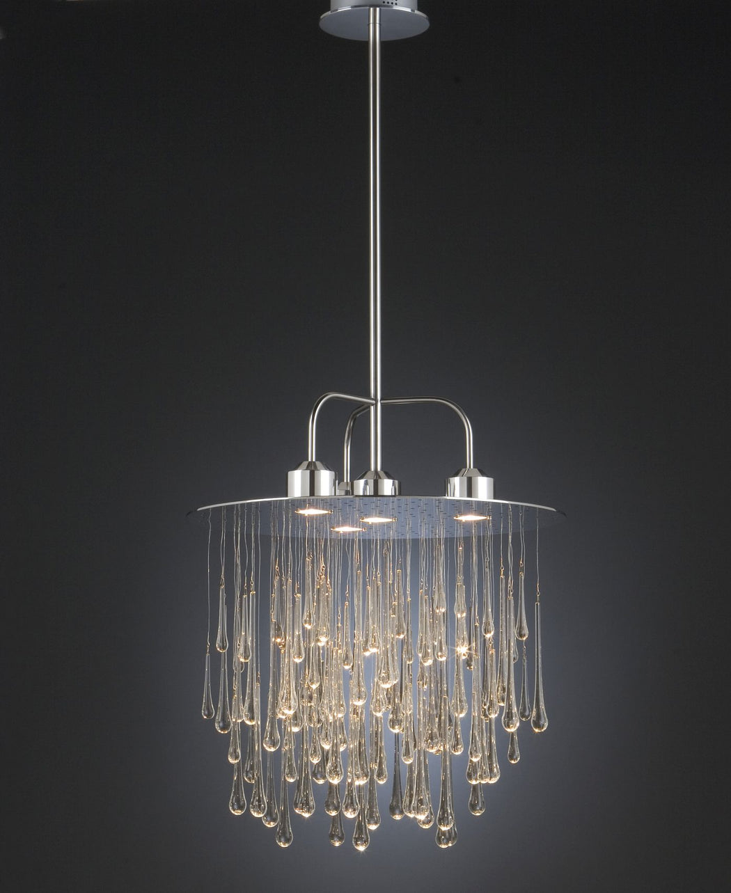 Modern designer pendant light with beautiful clear teardrop pendants