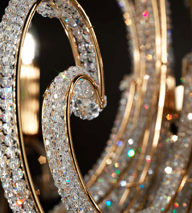 Glamorous classic silver-plated table lamp with glittering Swarovski crystals