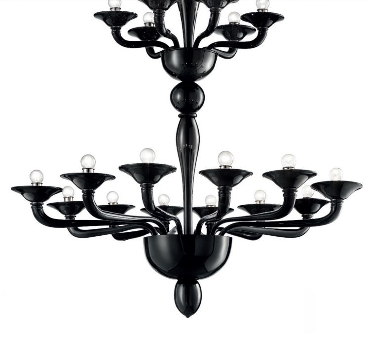 Fabulous modern hand-blown Venetian chandelier in grey smoke