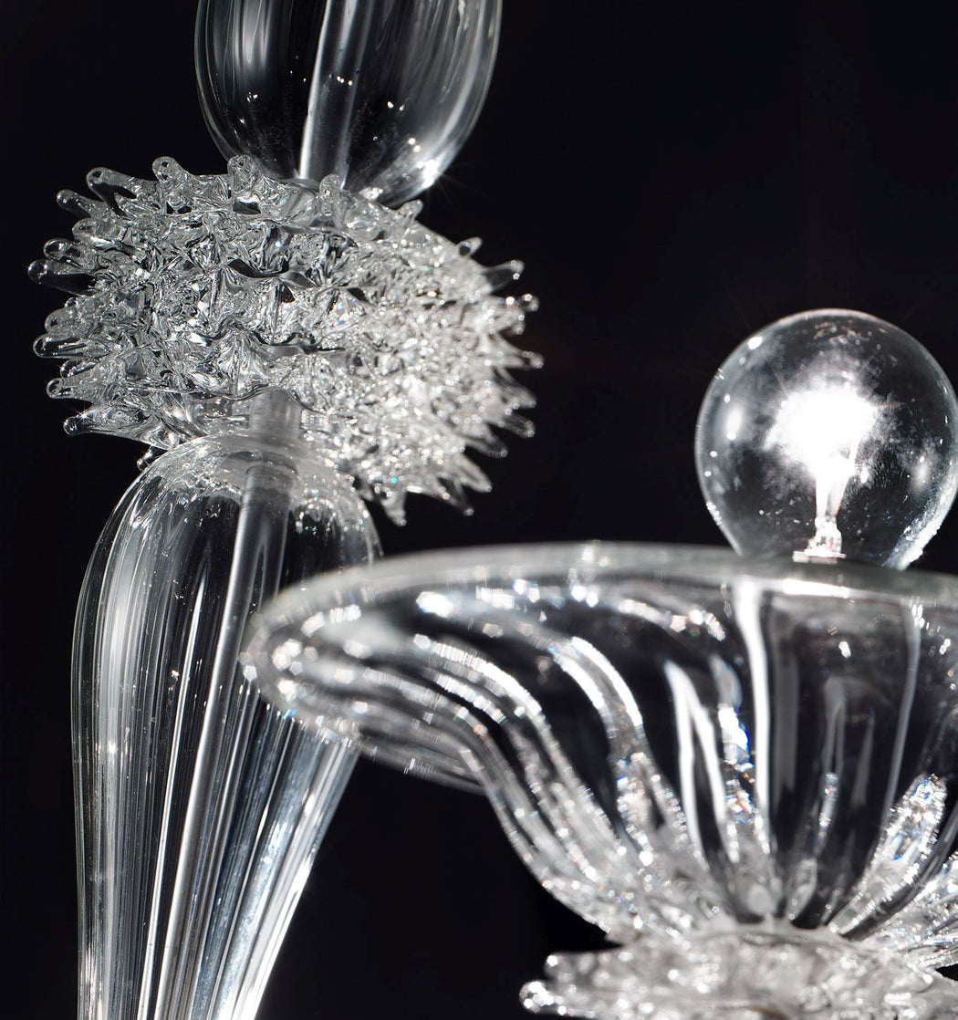Eight light Murano glass chandelier with exquisite hand-crafted detail