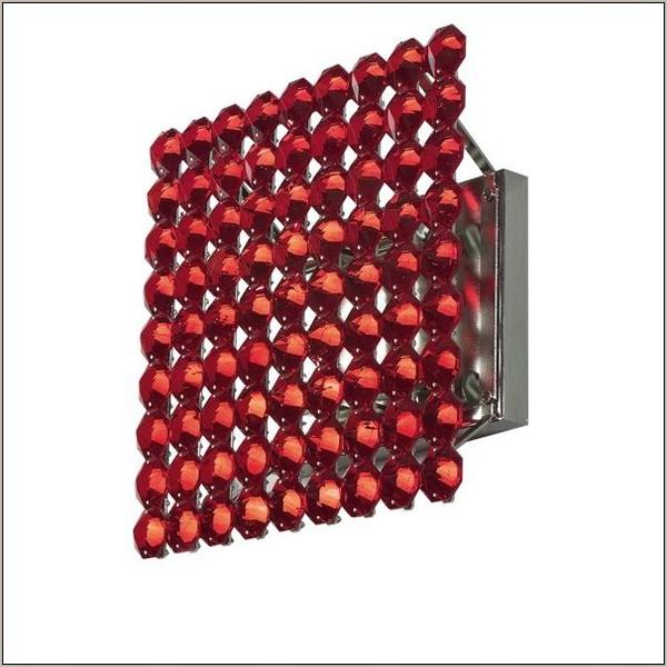 Modern Italian wall or ceiling light with clear, red, and black crystal options