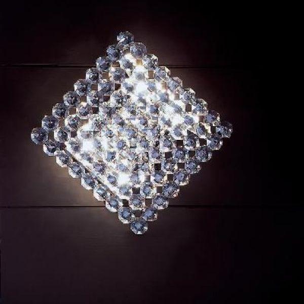 Modern Italian wall or ceiling light with clear, red, and black crystal options