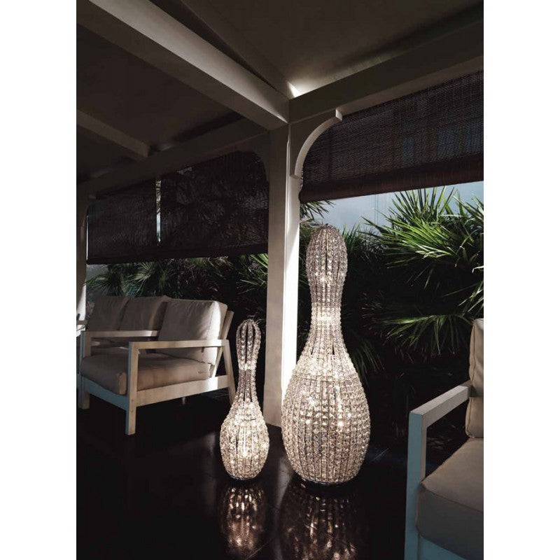 Brillo 125 cm glass crystal floor lamp from Marchetti with silver nickel metal parts