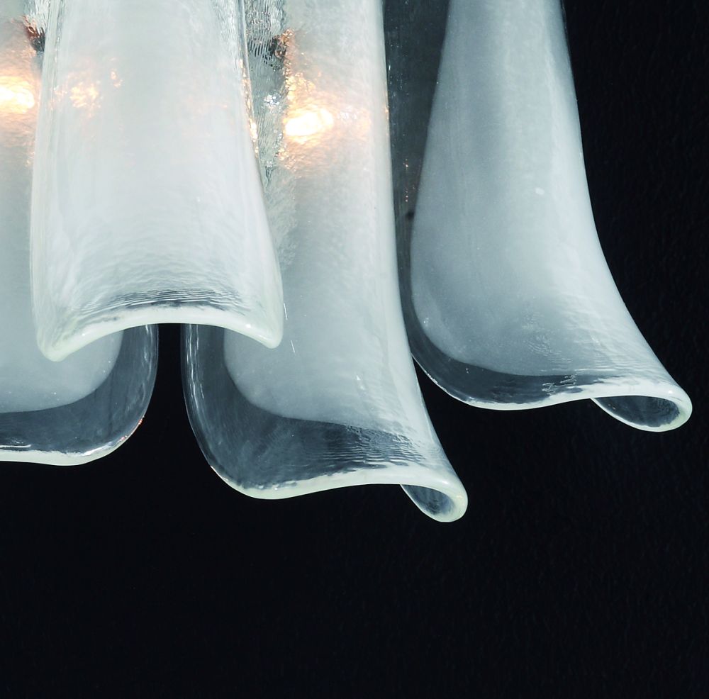 Mid century modernist clear Murano glass petali wall light