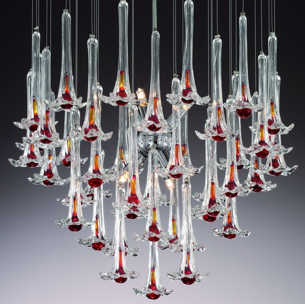 Pretty mid-century style canopy light with colourful flowers