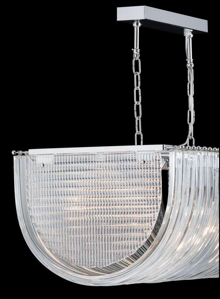 Large handblown mid-century dining table chandelier in Murano glass