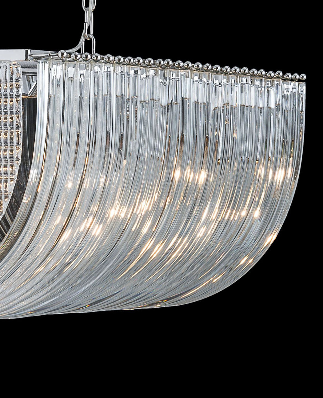 Large handblown mid-century dining table chandelier in Murano glass