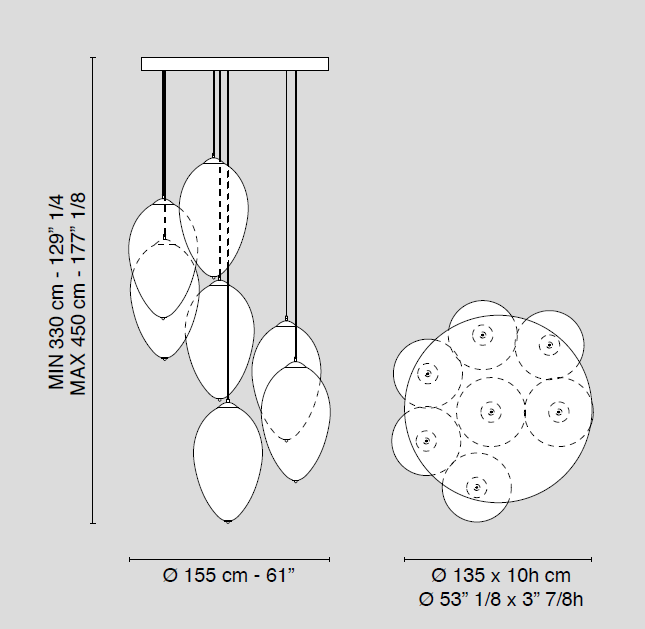 Modern high-end cluster light with nine Asfour crystal-encrusted eggs