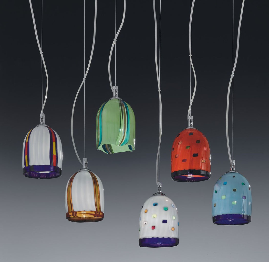 Modern hand-blown Murano glass ceiling pendant in 14 different designs