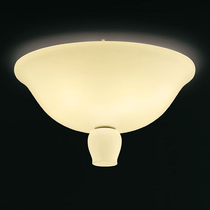 The Anni Trenta yellow or white glass flush light from Venini
