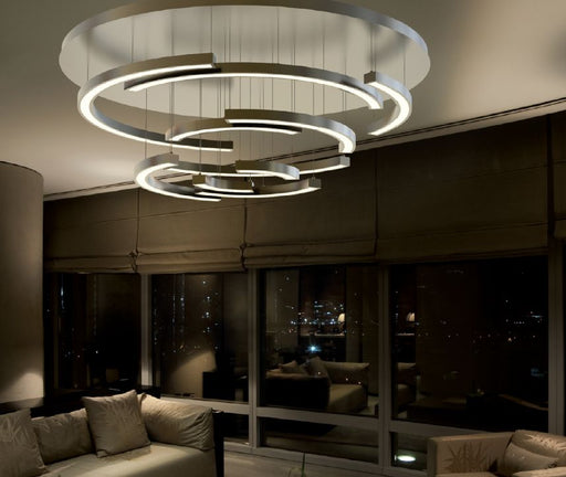Sophisticated large modern  Italian centrepiece light in 4 stylish metal finishes