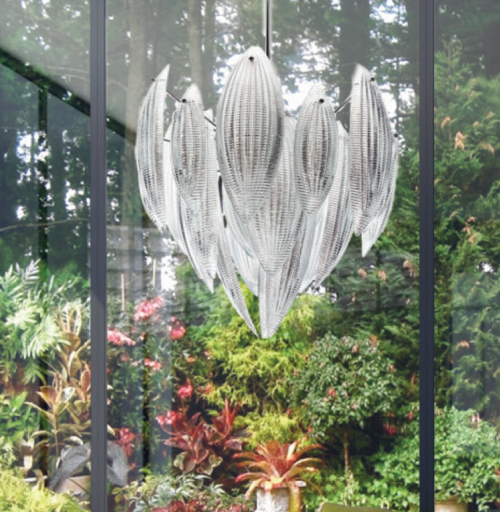 Milk-white 1970s style Murano glass ceiling pendant in 5 sizes