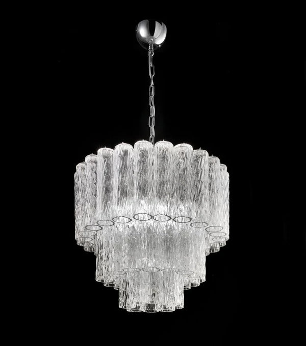 Murano Corteccia Glass Tronchi Tiered Chandelier