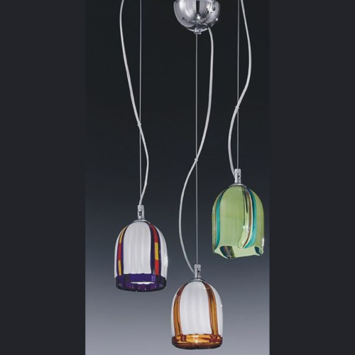 Modern hand-blown Murano glass ceiling pendant in 9 different designs