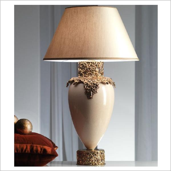 Luxury Italian ceramic table lamp in 4 colours with precious metal plating