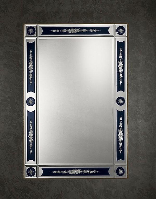 Large Murano glass mirror with bespoke color inlays