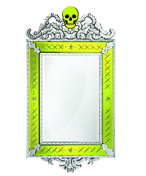 Unique Venetian skull and crossbones wall mirror in custom colours