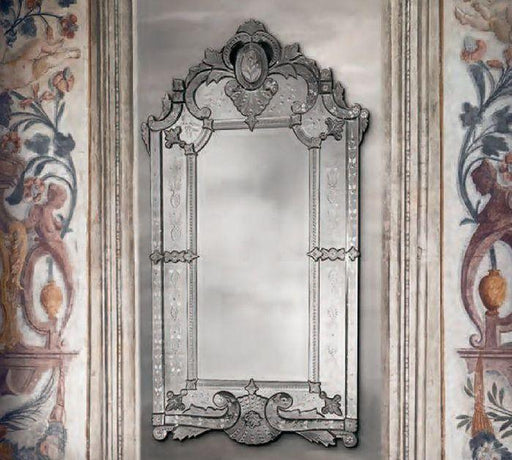 Tall classic 18th century-style hand-bevelled and antiqued Venetian wall mirror