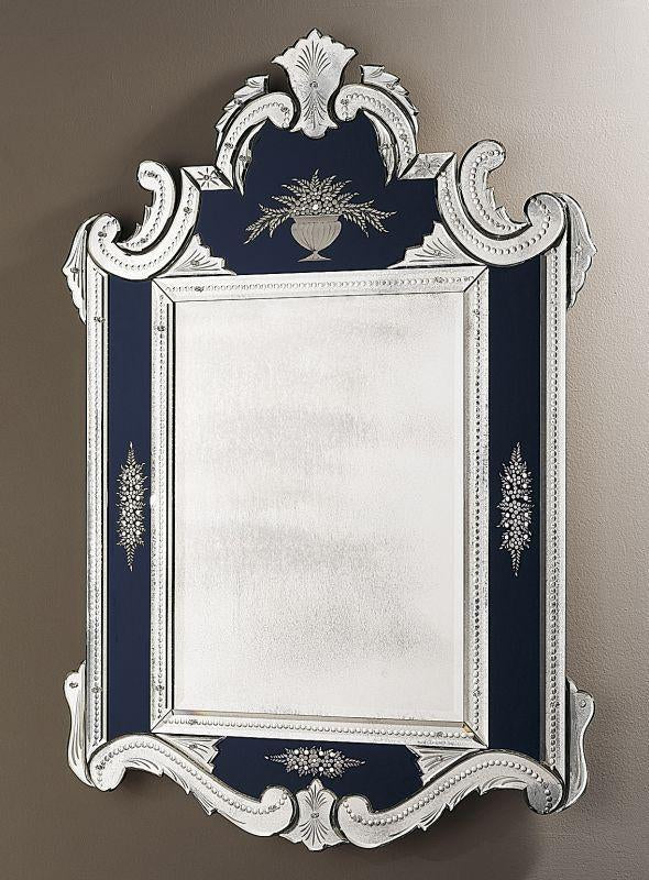Classic French style Venetian mirror with custom Murano glass colors
