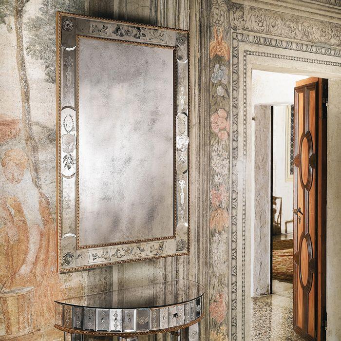 Beautiful large Venetian wall mirror with mythological engravings