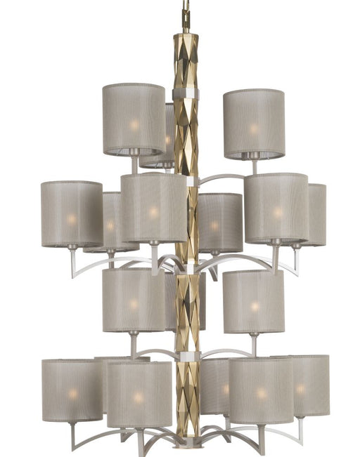 Modern tall 18 light boutique style chandelier with shades