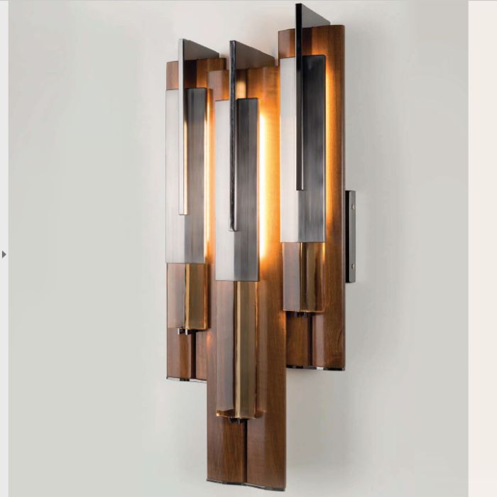 Modern Italian high-end wooden wall light with LED strips