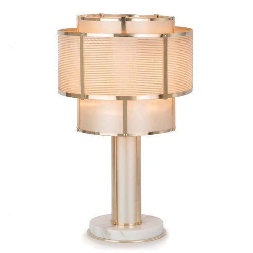 Modern Italian copper and gold table lamp with marble base