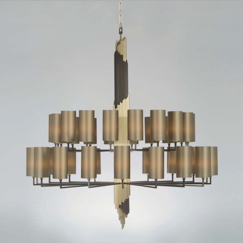 Large high-end modern brass chandelier with 36 lights
