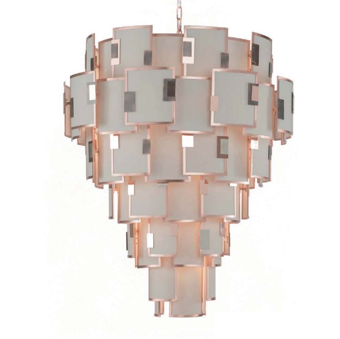 Modern high-end Italian chandelier with 42 lights, shade options, and frame options