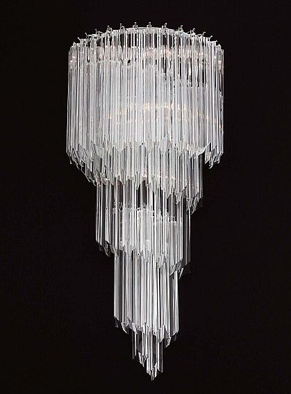 Mid-century style Murano glass prism wall light with gold or chrome frame