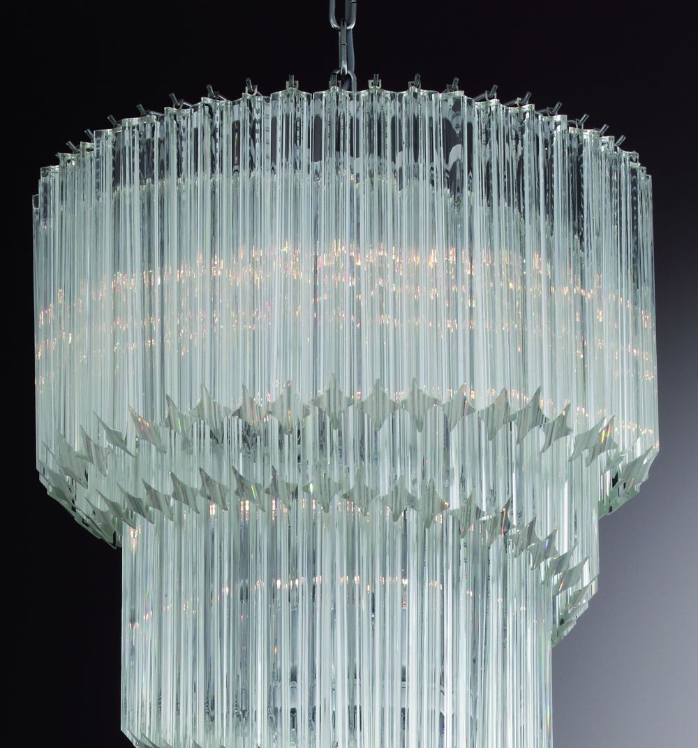 Murano glass prism hallway chandelier with custom size options