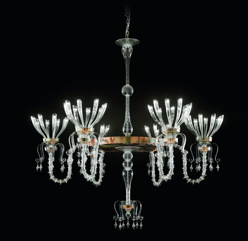 Very large modern Rezzonico style Venetian glass chandelier