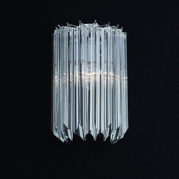 Modernist 70s style glass prism wall light with bespoke color and size possibilities