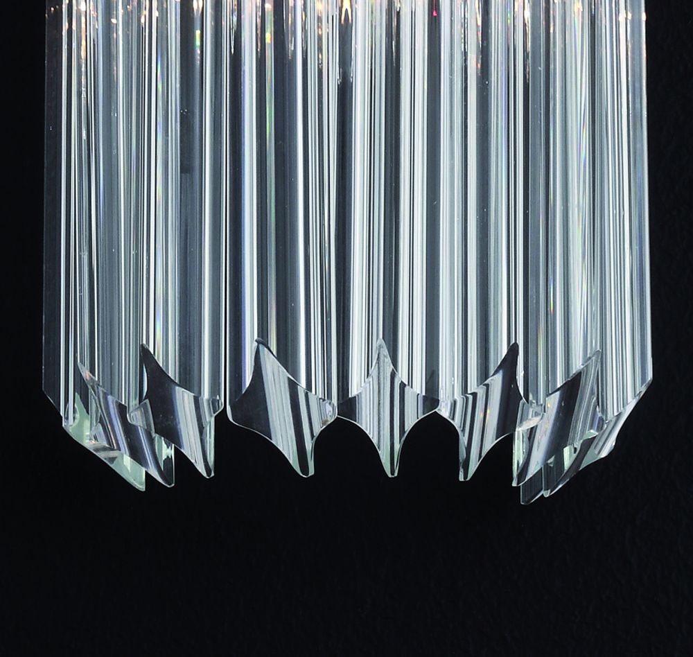 Modernist 70s style glass prism wall light with bespoke color and size possibilities