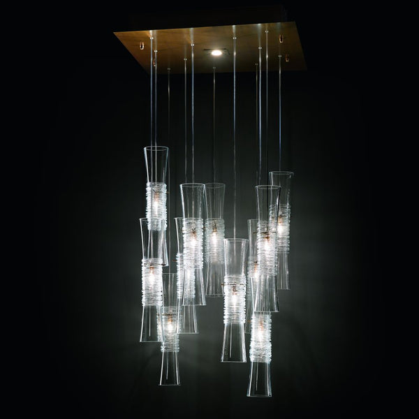 Mid century modern mid-century Venetian glass canopy chandelier