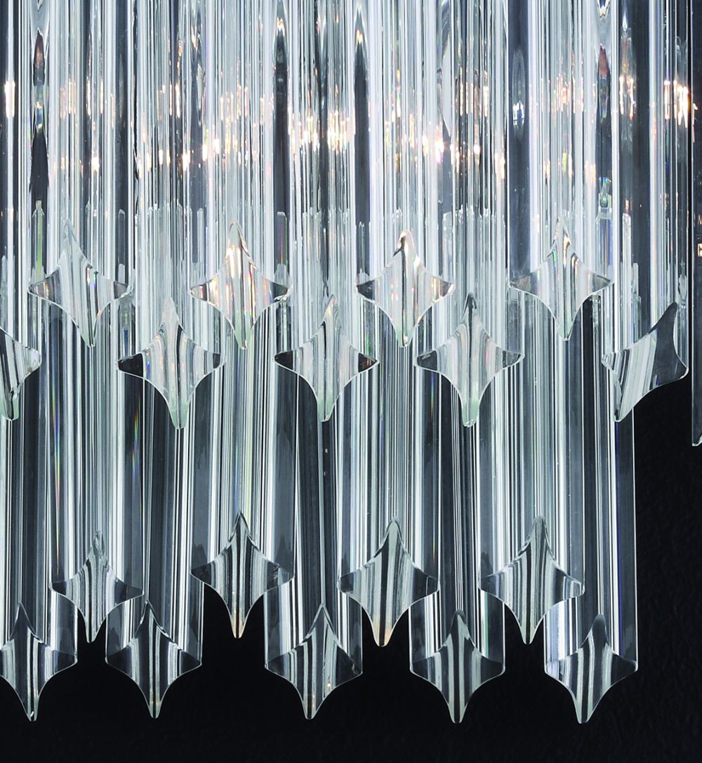 Clear Murano prismatic glass wall light